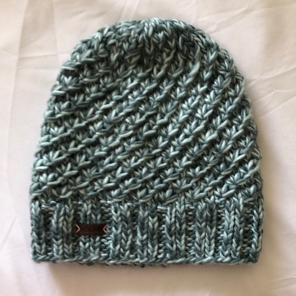 Adidas hand knit beanie. Dusty green mint color